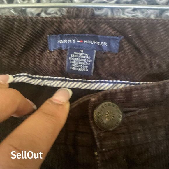 Tommy Hilfiger Women's Brown Corduroy Flared Pants Casual 5-Pocket - Picture 3 of 10